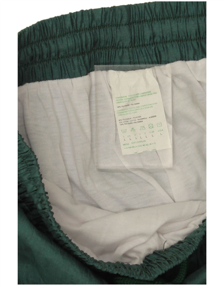 Męskie spodnie dresowe w stylu vintage Joggery, duże, zielone, geometryczne poliamidy