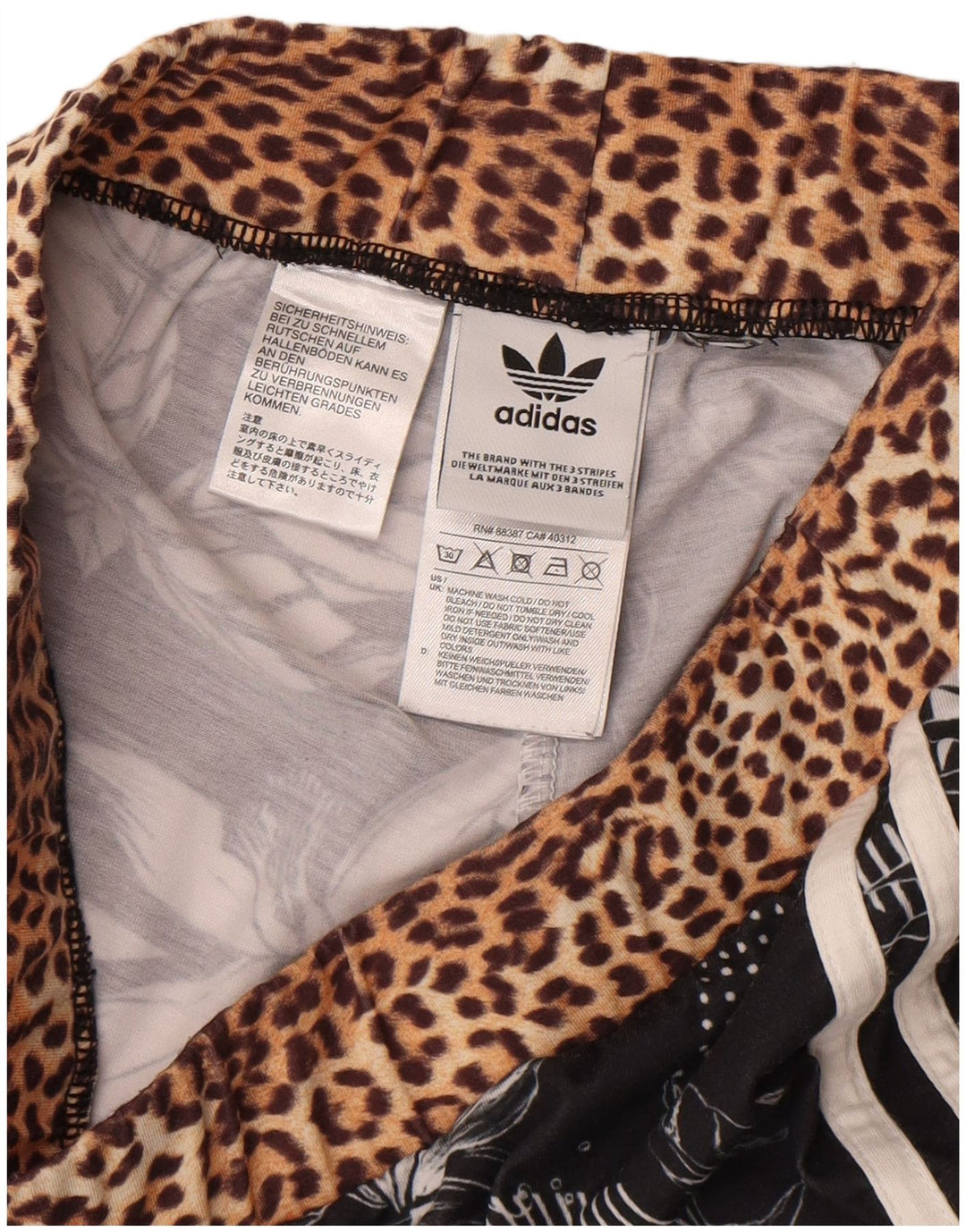 Legginsy damskie Adidas UK 8, małe, czarne, w kwiaty, poliestrowe, sportowe