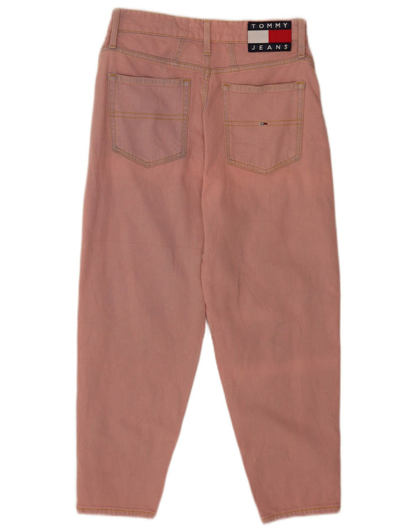 Damskie jeansy Tommy Hilfiger Acid Wash z wysokim stanem, W30 L23, różowa bawełna