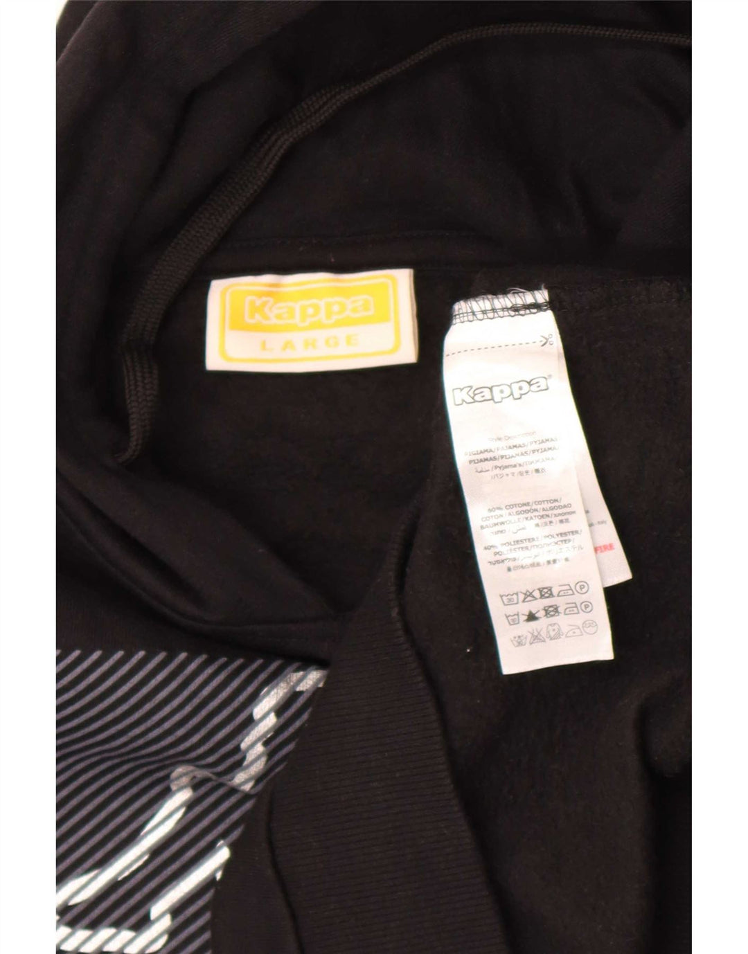 Damski sweter z kapturem Kappa, duży, czarny, bawełniany