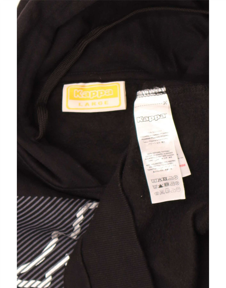 Damski sweter z kapturem Kappa, duży, czarny, bawełniany
