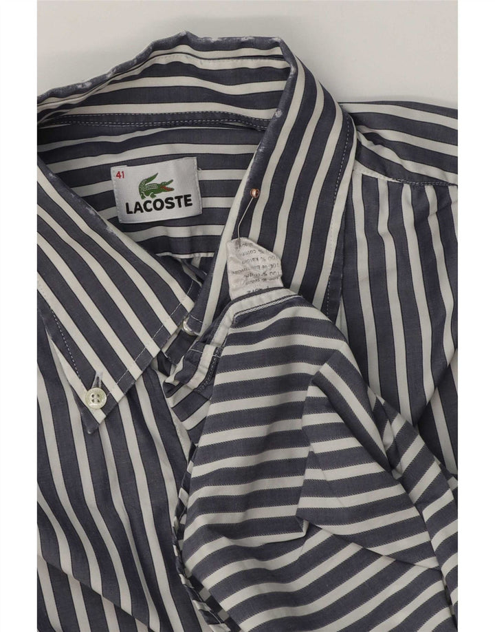 Koszula męska Lacoste, rozmiar 41, średnia, granatowa, bawełniana w prążki