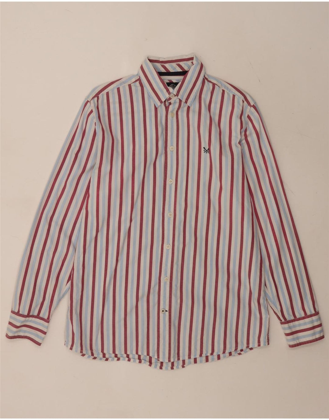 Crew Clothing Męska koszula o klasycznym kroju, bawełniana w średnie niebieskie paski