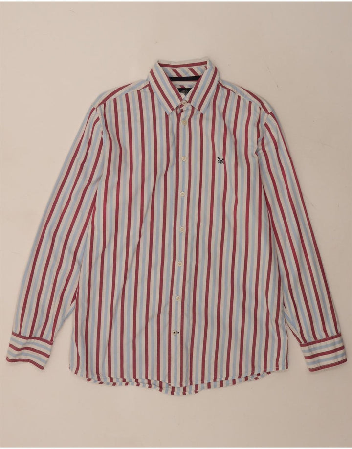 Crew Clothing Męska koszula o klasycznym kroju, bawełniana w średnie niebieskie paski