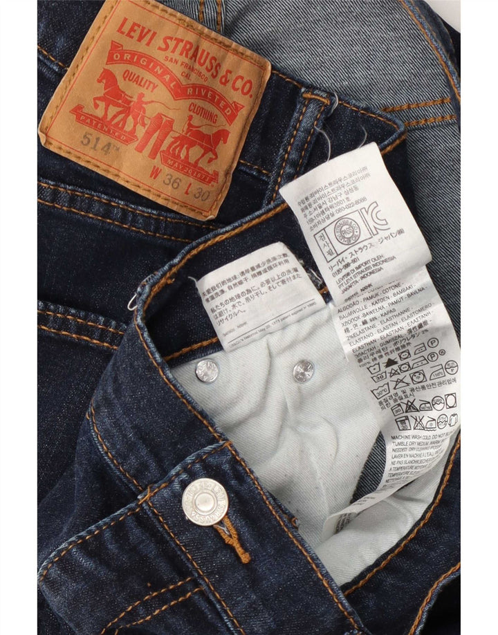 Męskie jeansy Levi's 514 Cropped W36 L25 Granatowa bawełna