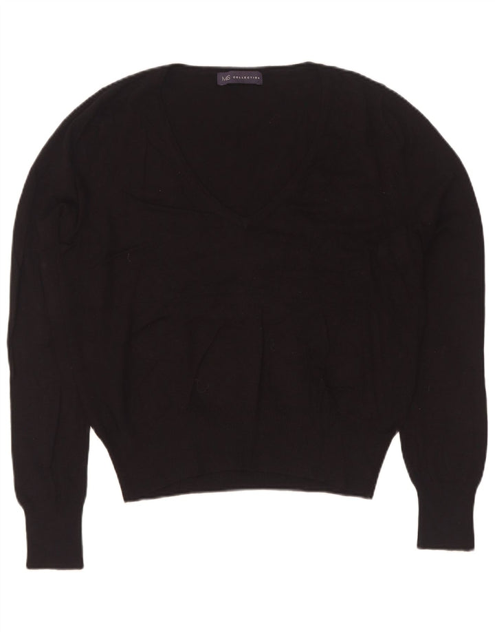 Sweter damski Marks & Spencer z dekoltem w kształcie litery V, UK 14, średni czarny wiskoza
