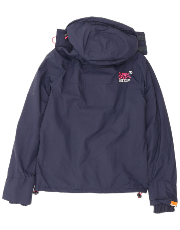 Damska wiatrówka Superdry z kapturem i kapturem UK 10, mała granatowa