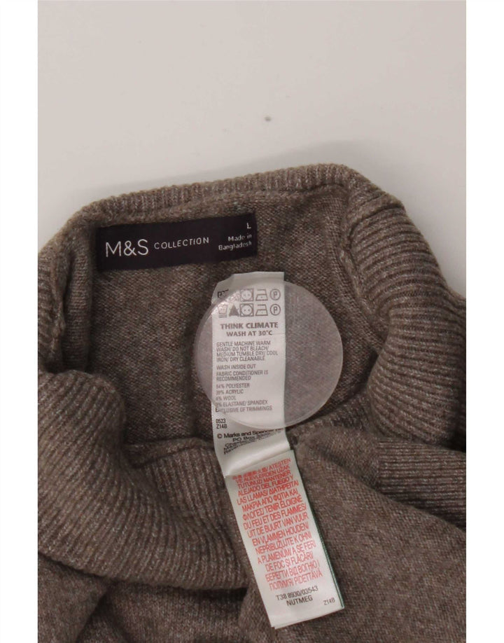 Marks & Spencer Damski sweter oversize z golfem, UK 16, duży, szary