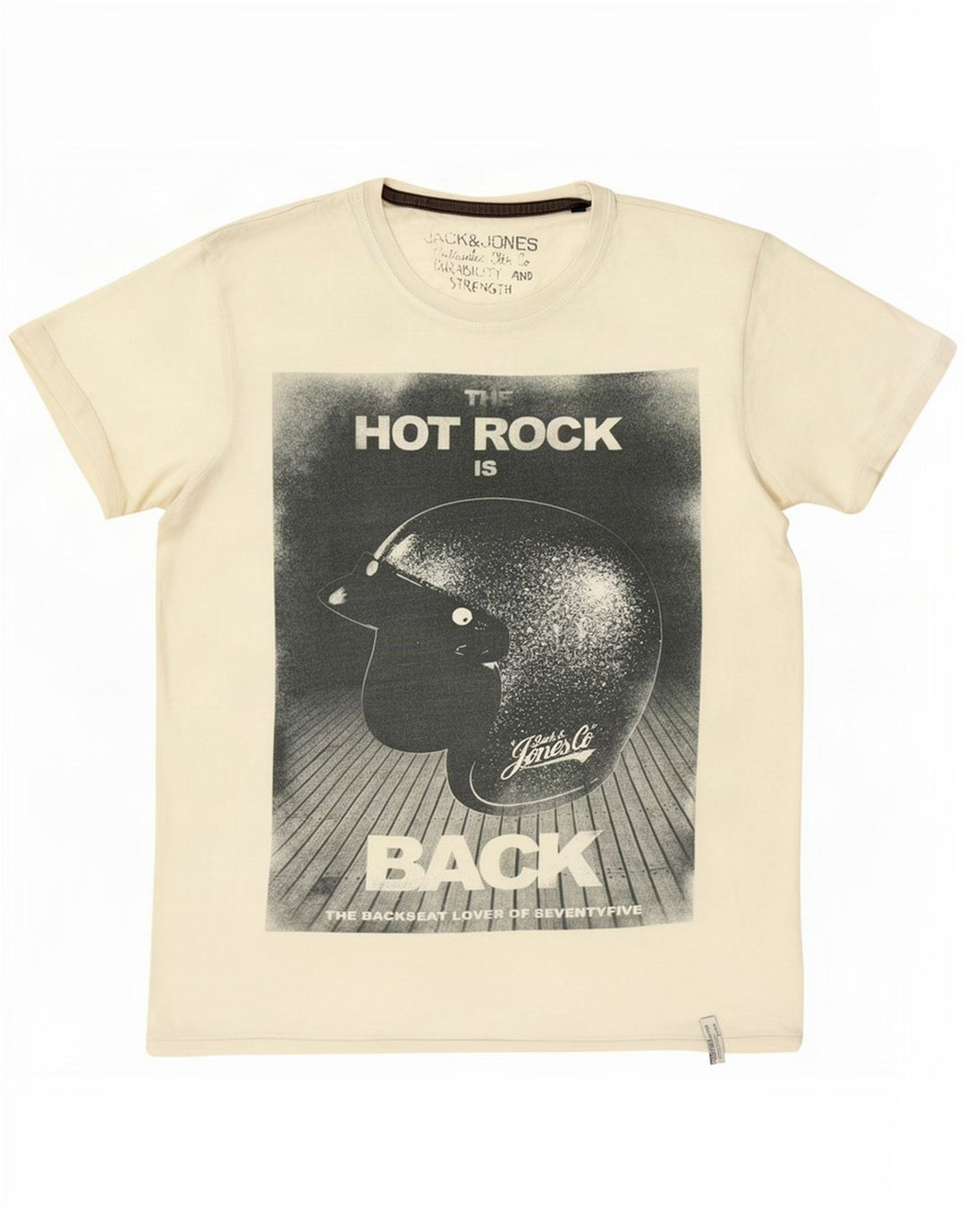 Męski T-shirt z grafiką Jack & Jones, duży, biały