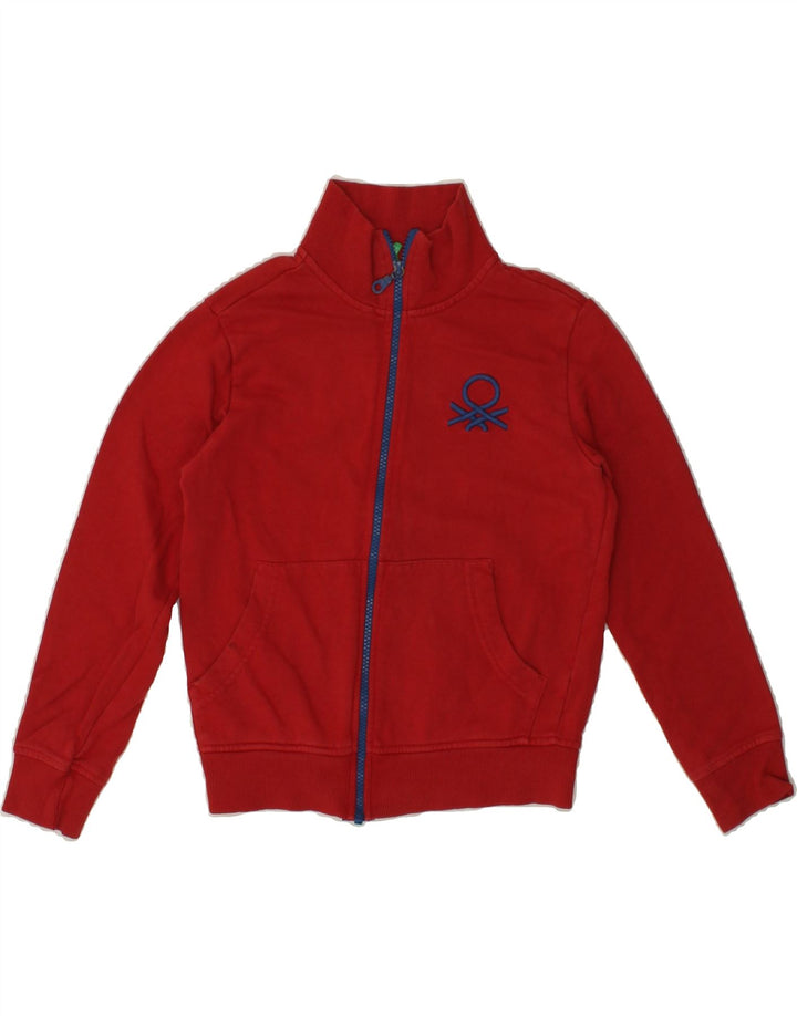 BENETTON Boys Graphic Tracksuit Top Jacket 8-9 Years Red Cotton Vintage Benetton and Second-Hand Benetton from Messina Hembry 