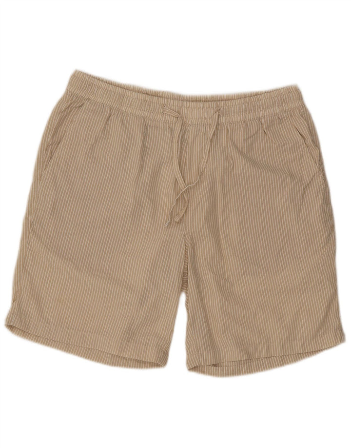 Męskie spodenki sportowe Jack & Jones, duże, beżowe, poliestrowe prążki