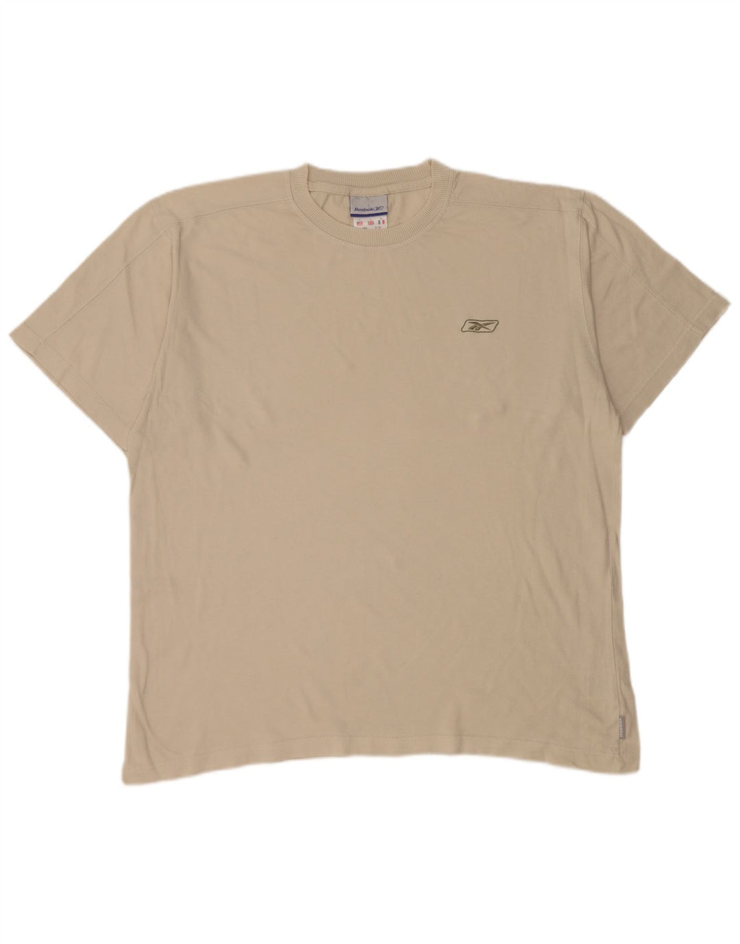 REEBOK Mens T-Shirt Top Large Off White Cotton