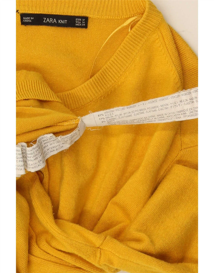 Sweter damski Zara Cardigan UK 12 Średni żółty wiskoza
