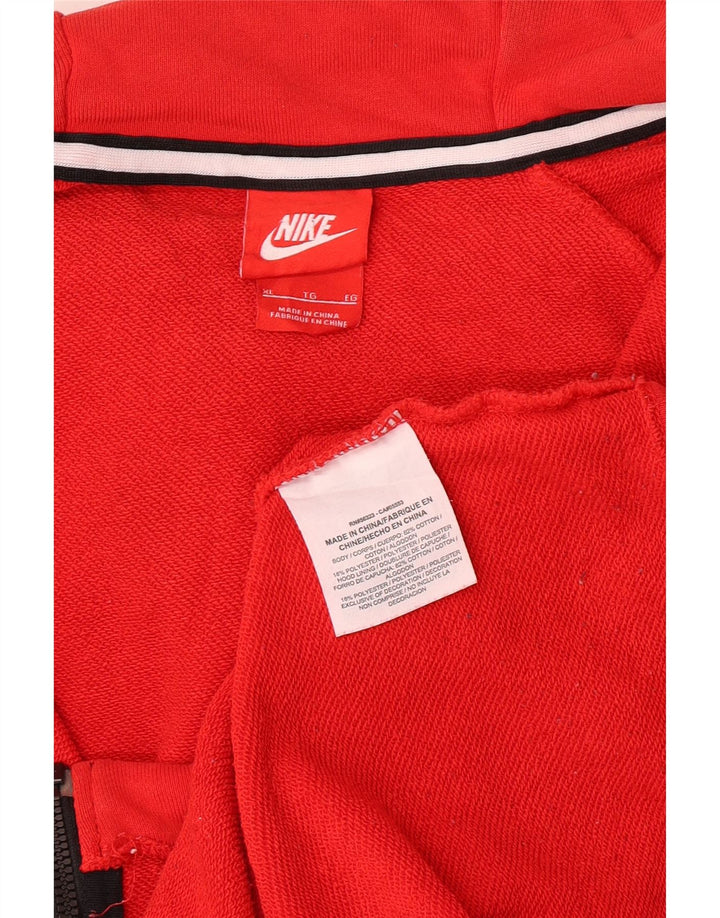 Męski sweter z kapturem i zamkiem NIKE XL, czerwony, bawełniany