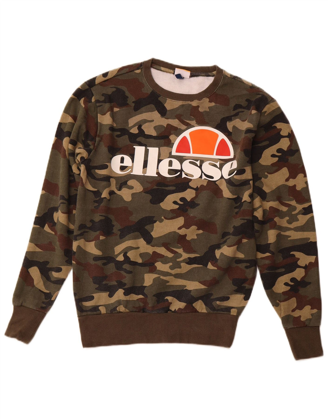 Męska bluza z grafiką Ellesse, mała, bawełniana kamuflaż khaki