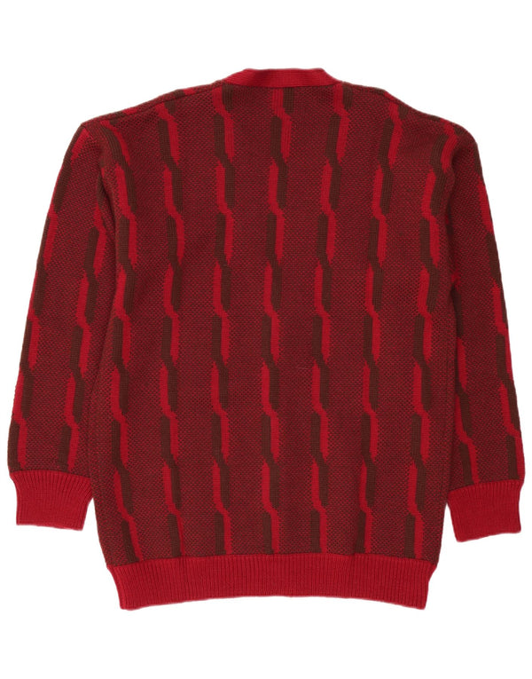 Męski sweter rozpinany VINTAGE w duże bordowe paski