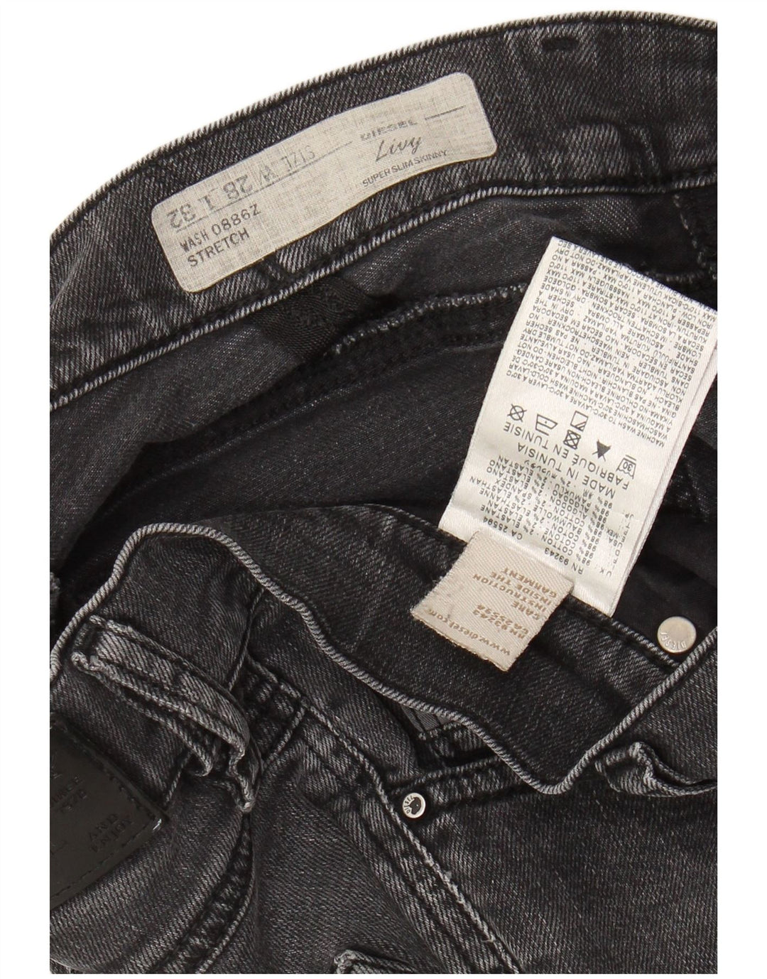 DIESEL Damskie Livy Super Slim Skinny Jeans W28 L32 Szara bawełna