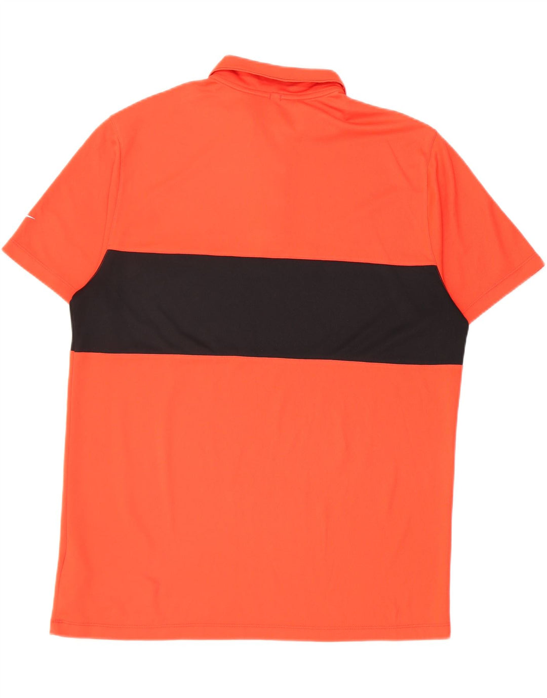 Męska koszulka polo Nike Dri Fit, duża, pomarańczowa, poliestrowa z blokami kolorów