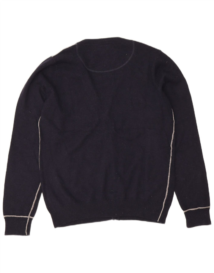 Męski sweter rozpinany Gianmarco Venturi XL, granatowy, z owczej wełny