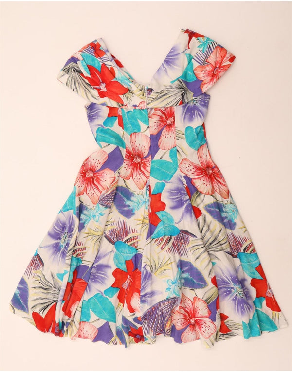 Damska sukienka o linii A Charles Vogele UK 10 Small, wielokolorowa wiskoza w kwiaty