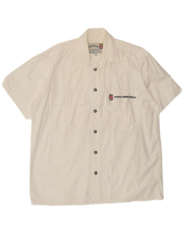 Męska koszula z krótkim rękawem Armata Di Mare, rozmiar 48, 2XL, biała bawełna