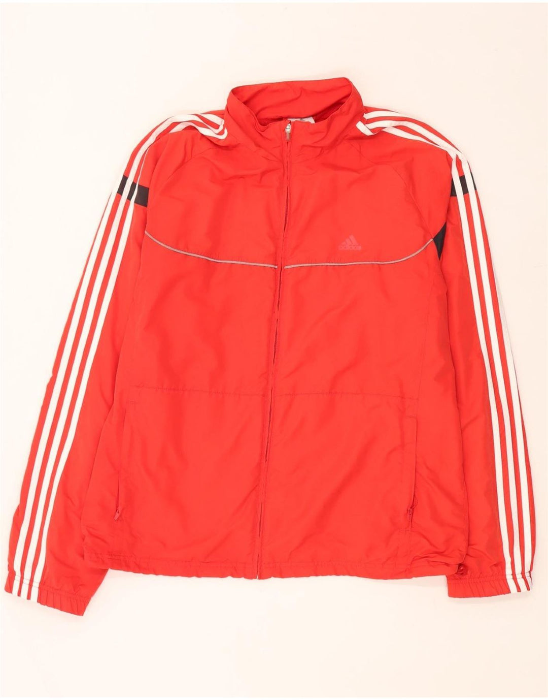 Męska kurtka przeciwdeszczowa ADIDAS UK 46/48 XL, poliester w kolorze czerwonym