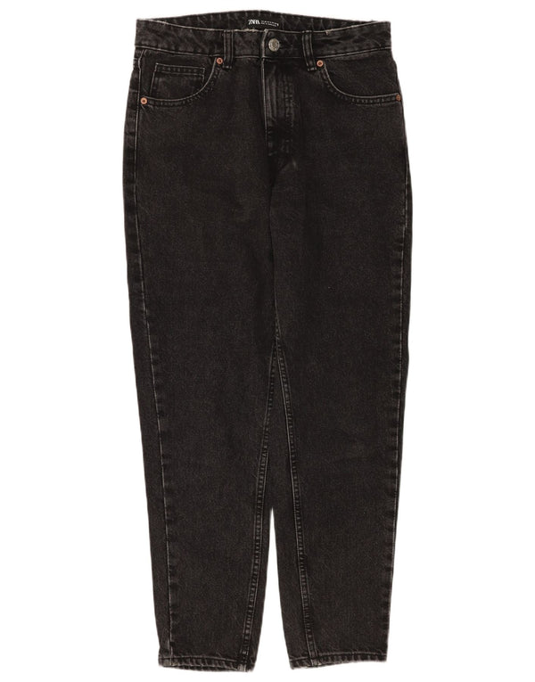 Damskie jeansy z wysokim stanem Zara EU 38 Small W28 L27 Czarna bawełna