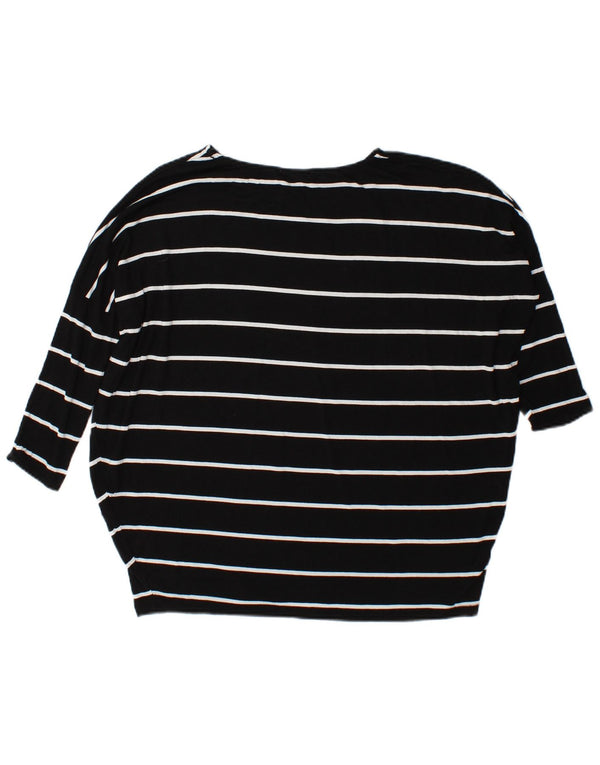 Damski top oversize z długim rękawem Zara UK 10 w małe czarne paski, wiskoza