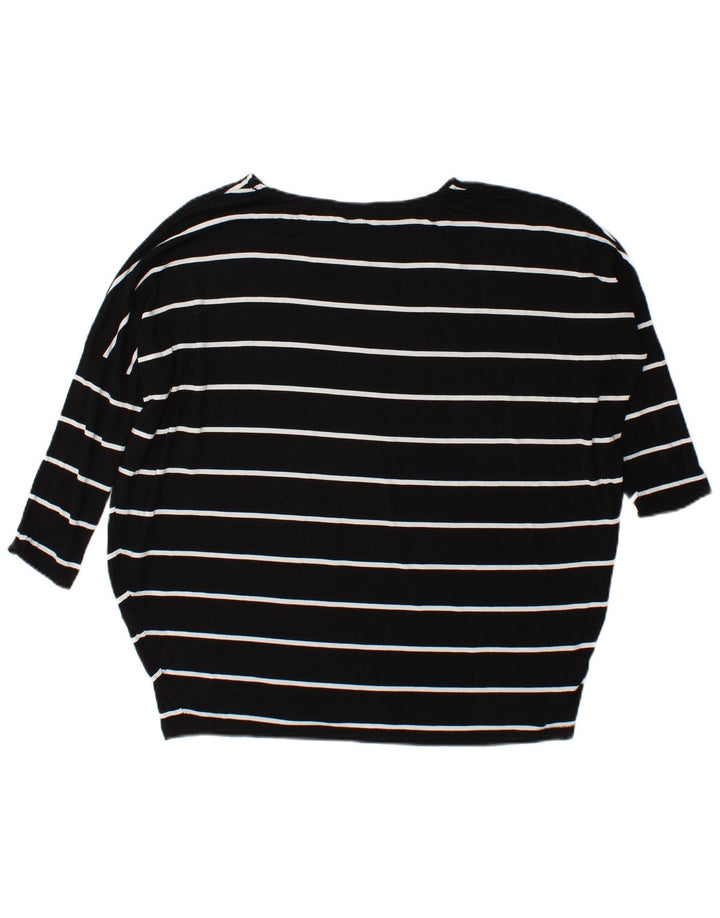 Damski top oversize z długim rękawem Zara UK 10 w małe czarne paski, wiskoza