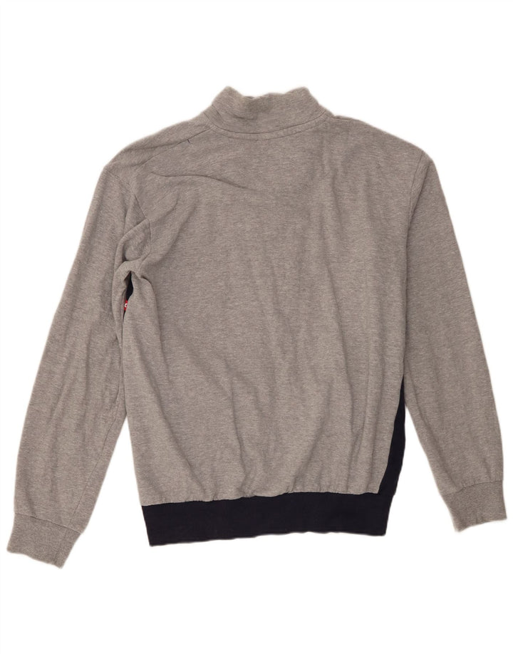 Męska kurtka dresowa Lotto z grafiką IT 50, duża, szara, bawełniana w bloki kolorów