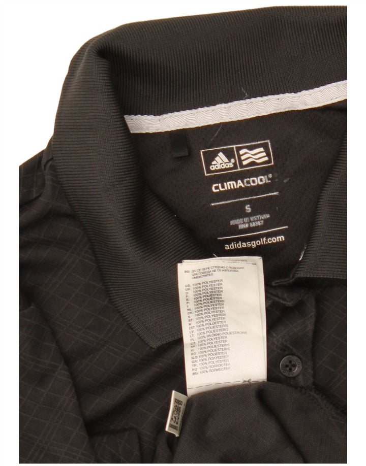 Damska koszulka polo ADIDAS Climacool UK 10, mała czarna z geometrycznym poliestrem