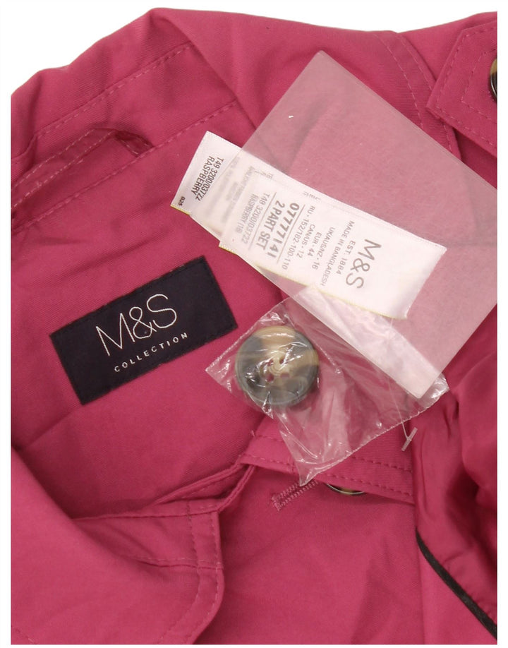 Marks & Spencer Damski trencz UK 16, duży, różowy, poliester