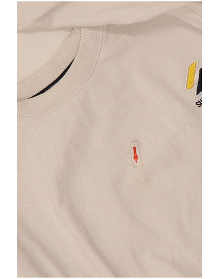 Damski sweter bluzowy Superdry UK 14, duży, biały, bawełniany