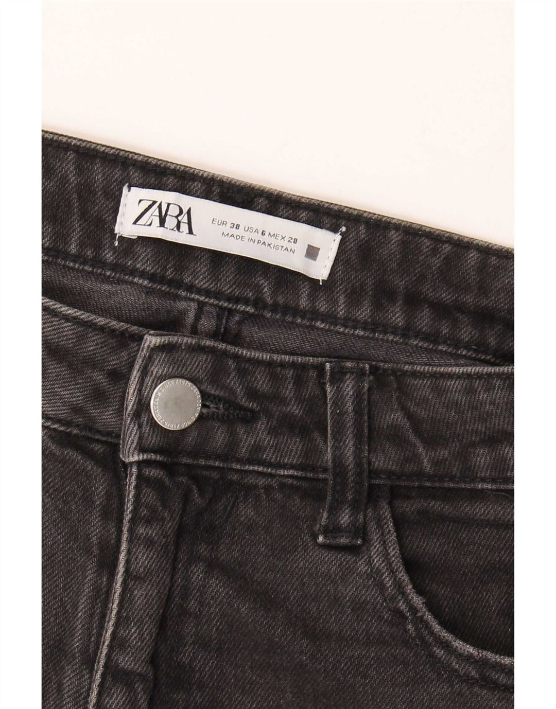 Damskie jeansy z wysokim stanem Zara EU 38 Small W28 L27 Szare