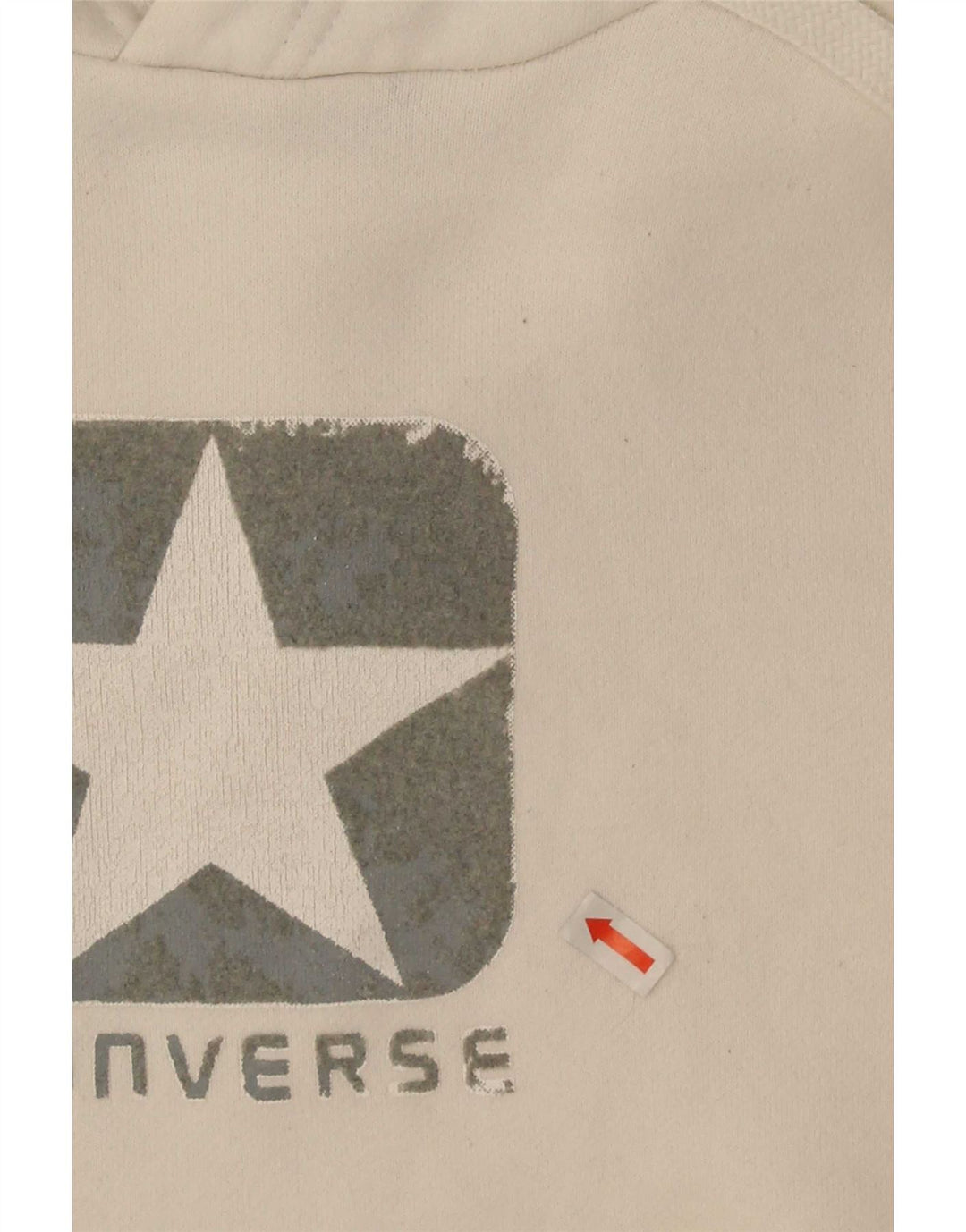 Męski sweter z kapturem Converse z grafiką, średni, złamanej bieli, bawełniany