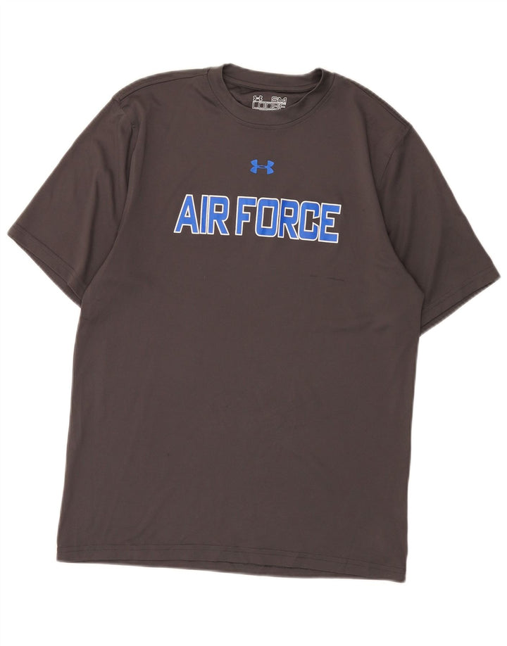 Męski T-shirt z grafiką Under Armour Heat Gear, mały, szary, poliestrowy