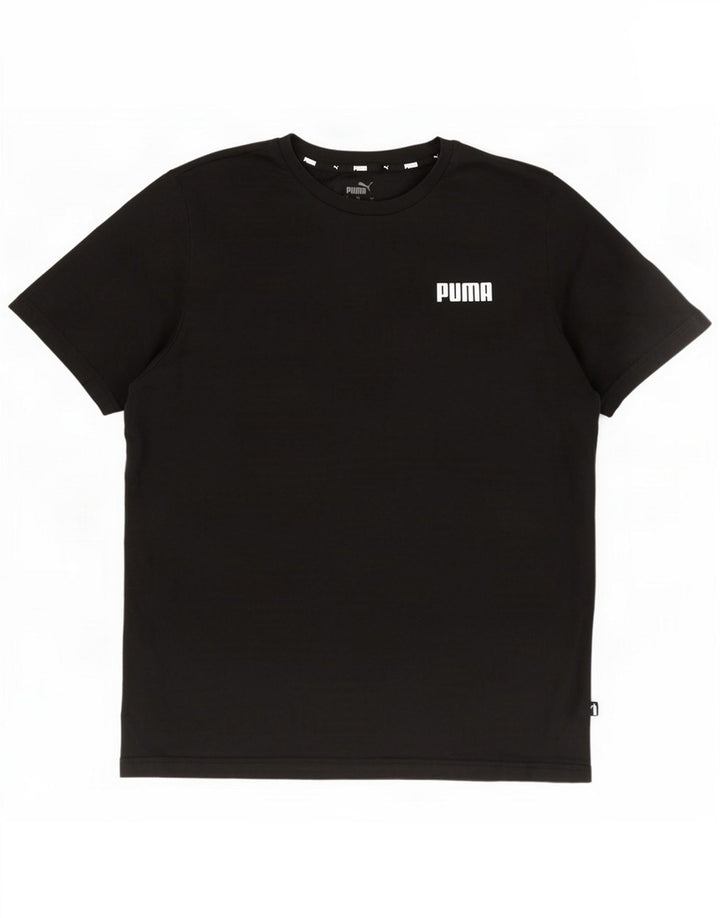 Puma Męski zwykły T-Shirt Top, duży, czarny, bawełniany