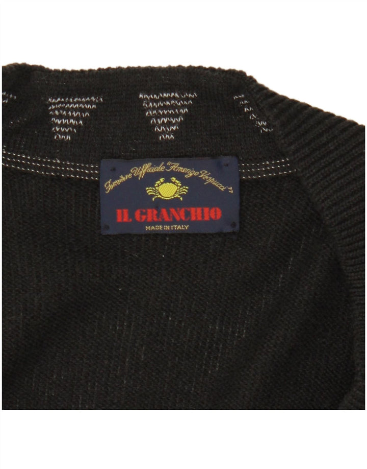 Il Granchio Męski sweter rozpinany XL, czarny, geometryczny