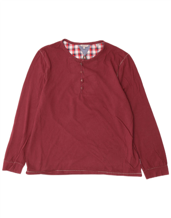 Damski top Ted Baker z długim rękawem, rozmiar 5 XL, bordowa, bawełniana