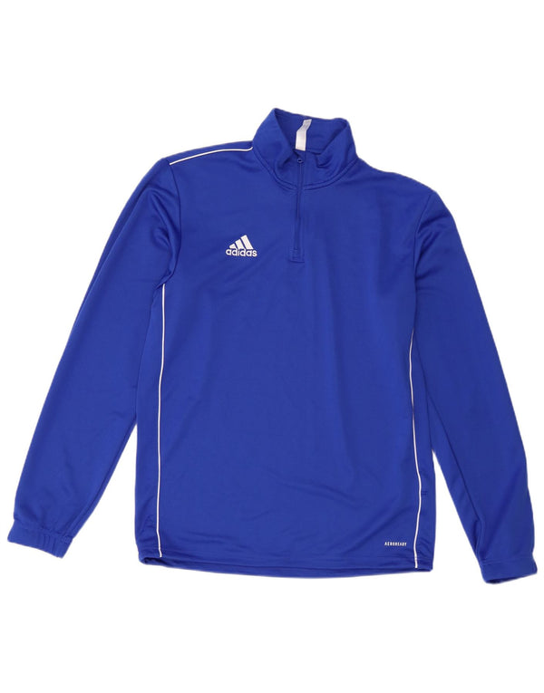 Dres męski Adidas Aeroready z zamkiem błyskawicznym na szyi, średni niebieski poliester