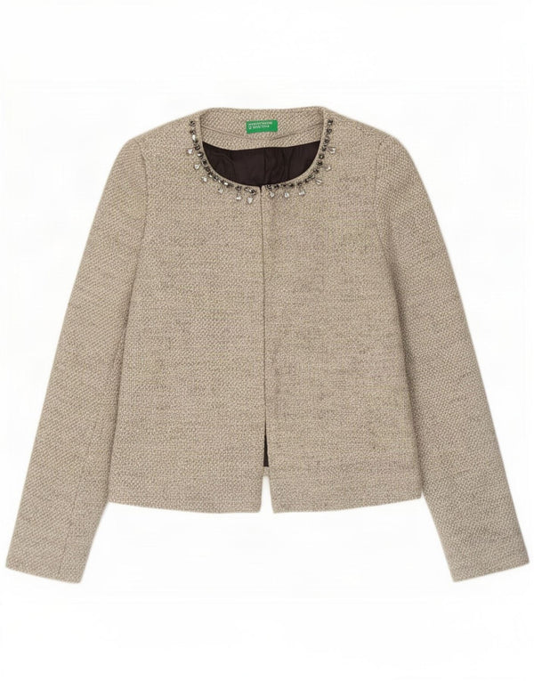 Damska marynarka Benetton UK 10 Small, szara, bawełniana