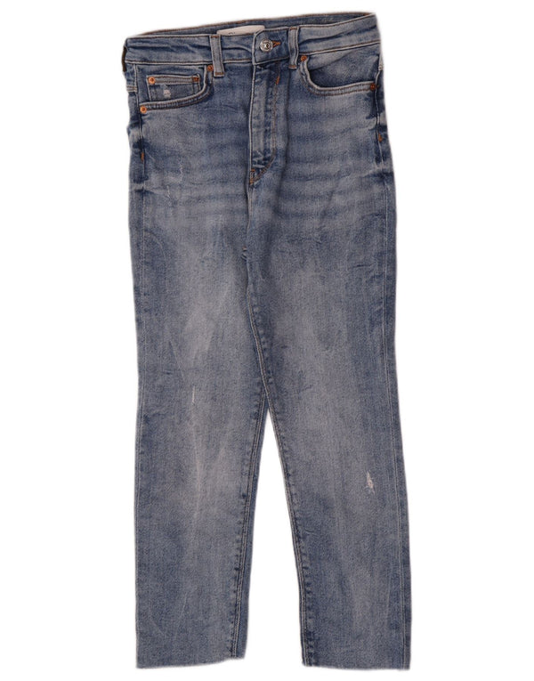 Dżinsy damskie Zara Capri Distressed Slim EU 36 XS W26 L22 Niebieskie