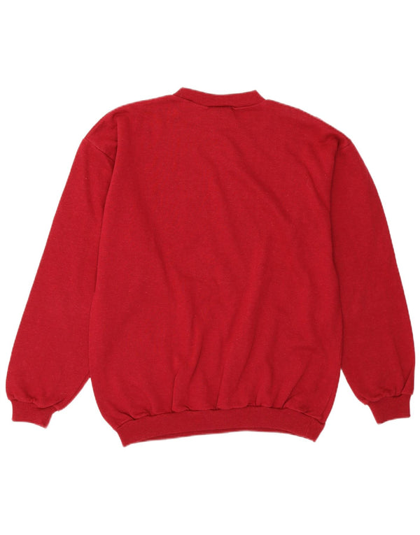 Damska bluza z grafiką VINTAGE, UK 14, średnia, bordowa bawełna