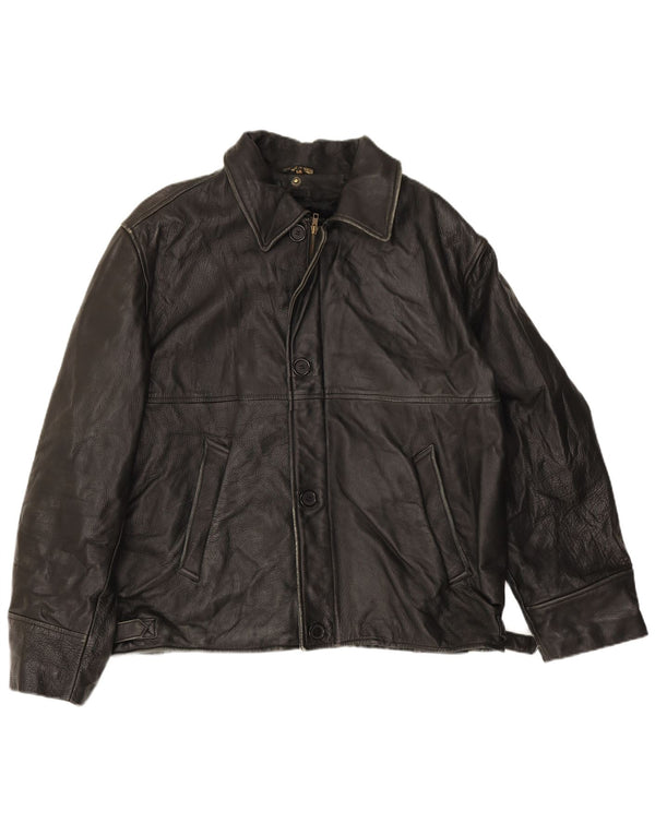 Vintage męska skórzana kurtka IT 56 3XL czarna skóra