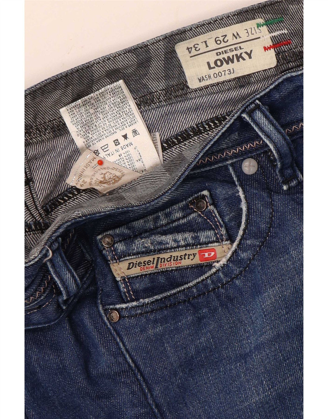 Diesel Damskie Lowky Distressed Slim Jeans W29 L30 Niebieskie bawełniane