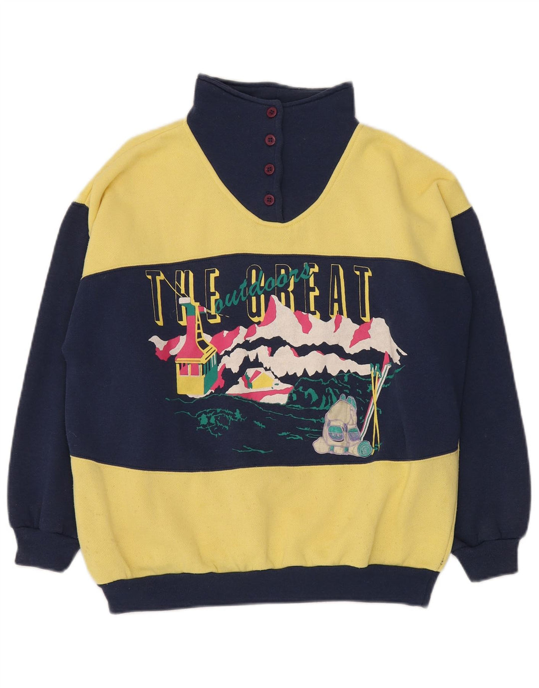 Męski sweter DASH z grafiką i kołnierzem, w kolorze średniożółtym