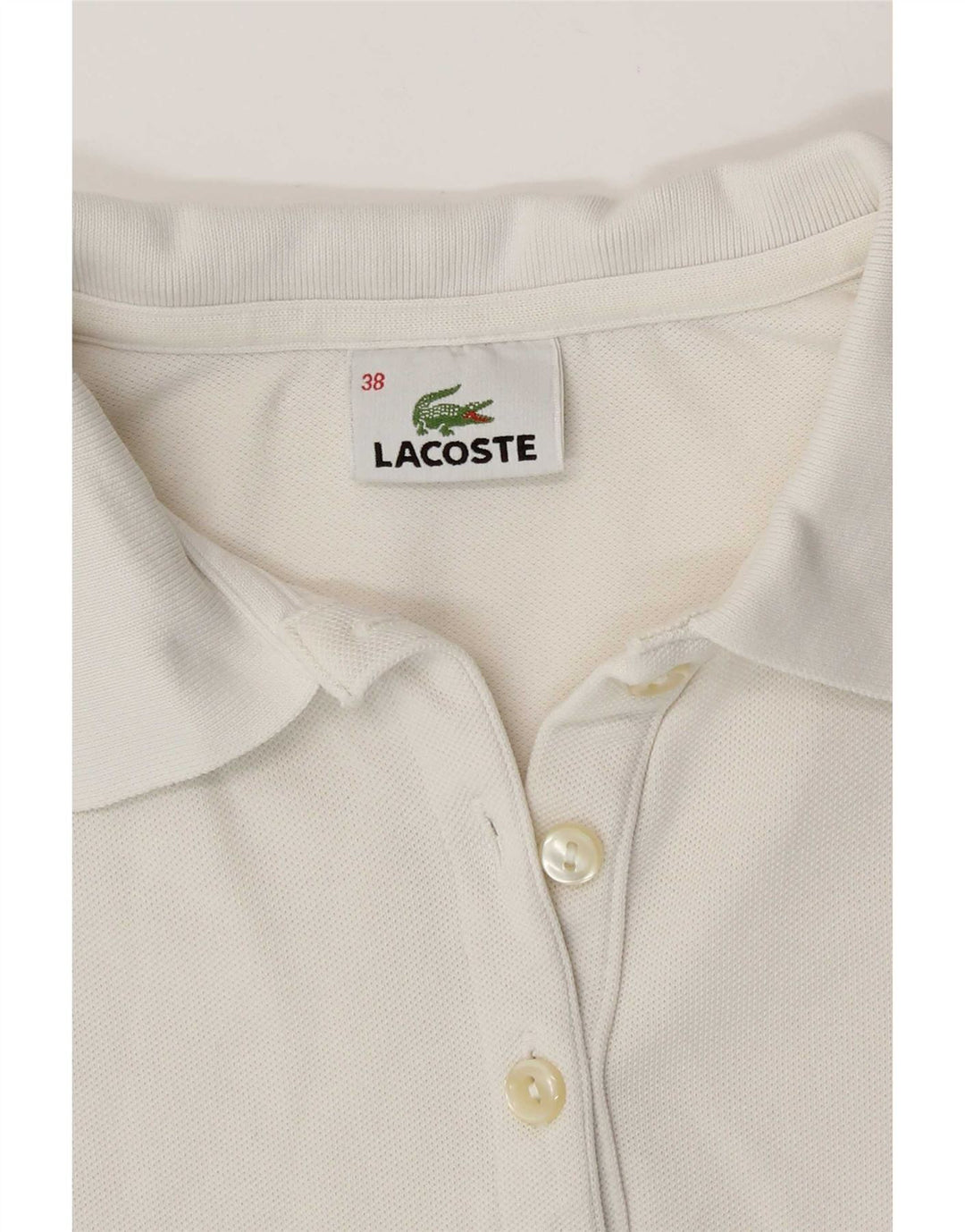 Damska koszulka polo Lacoste, rozmiar 38, średnia biel