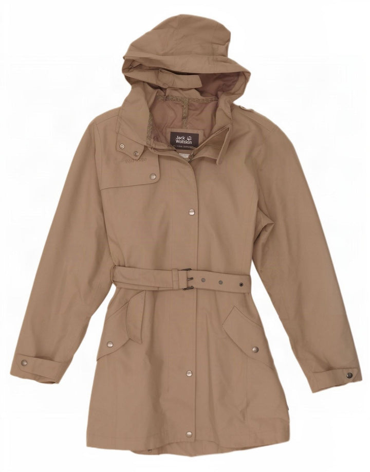 Damski trencz z kapturem Jack Wolfskin UK 8/10, mały, beżowy poliester