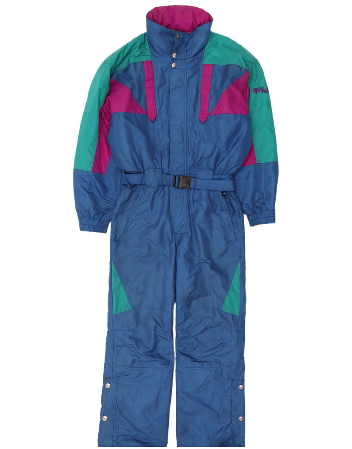 Męski kombinezon narciarski Fila z kapturem IT 48, poliester w kolorze średnioniebieskim