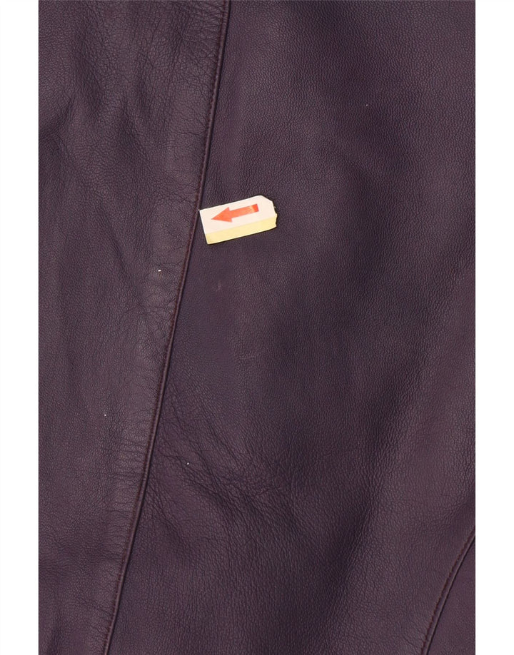 Vintage damska kurtka skórzana typu Crop UK 10, mała fioletowa